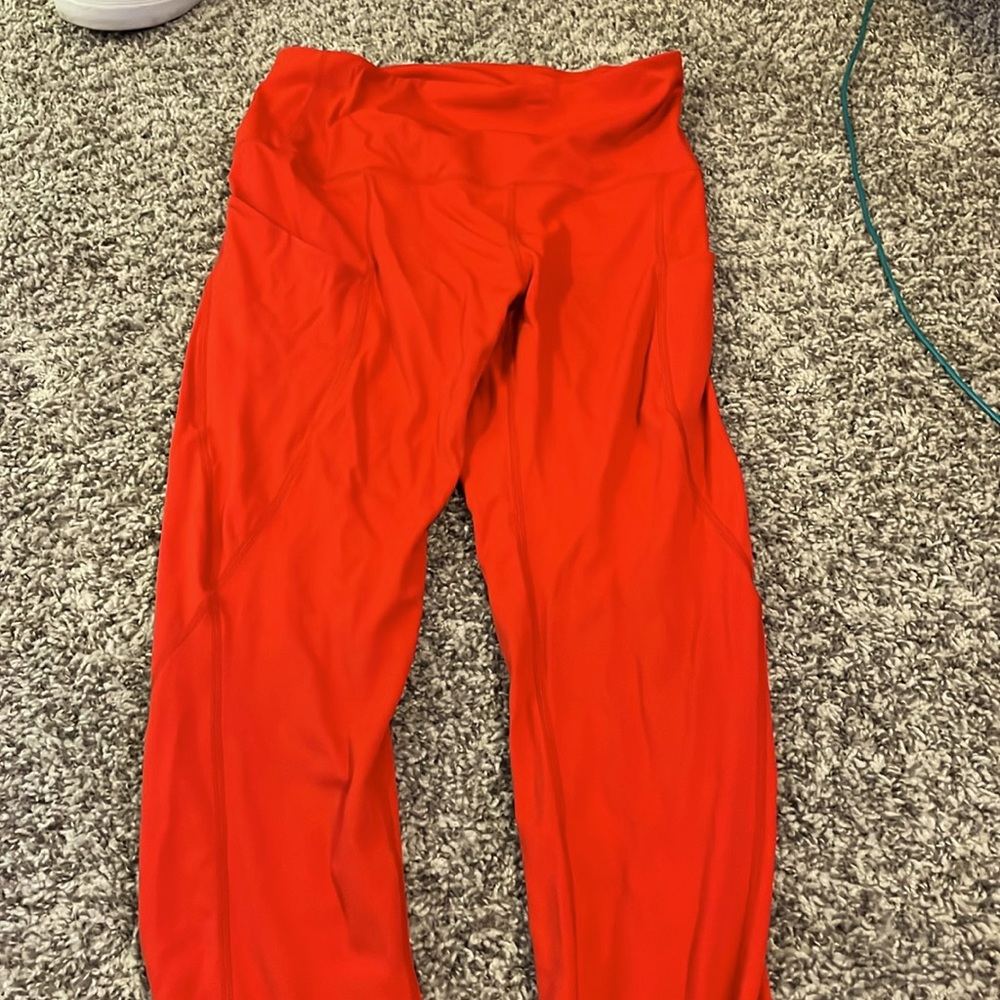 Red leggings